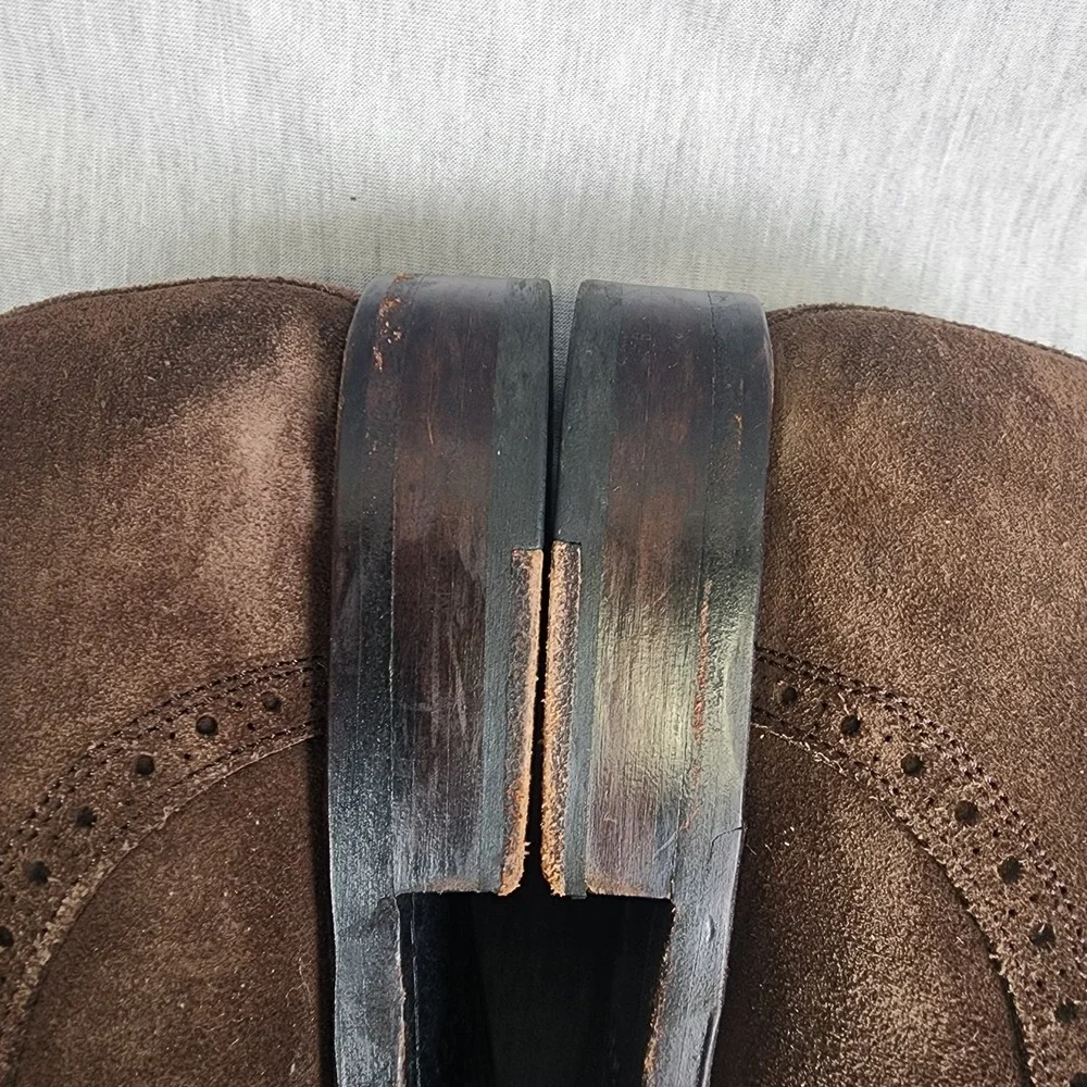 Crosby Square Allen Size 10 Double Monk Strap Brown Suede Loafer Dress‎ Shoes